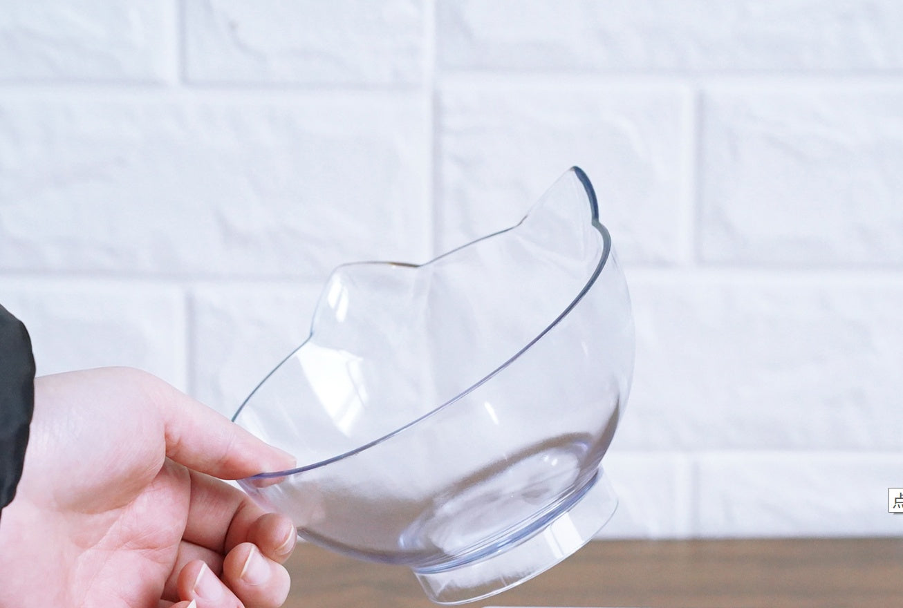 Transparent Inclined Cat Bowl