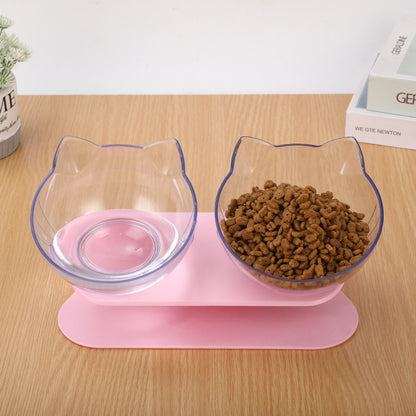 Transparent Inclined Cat Bowl