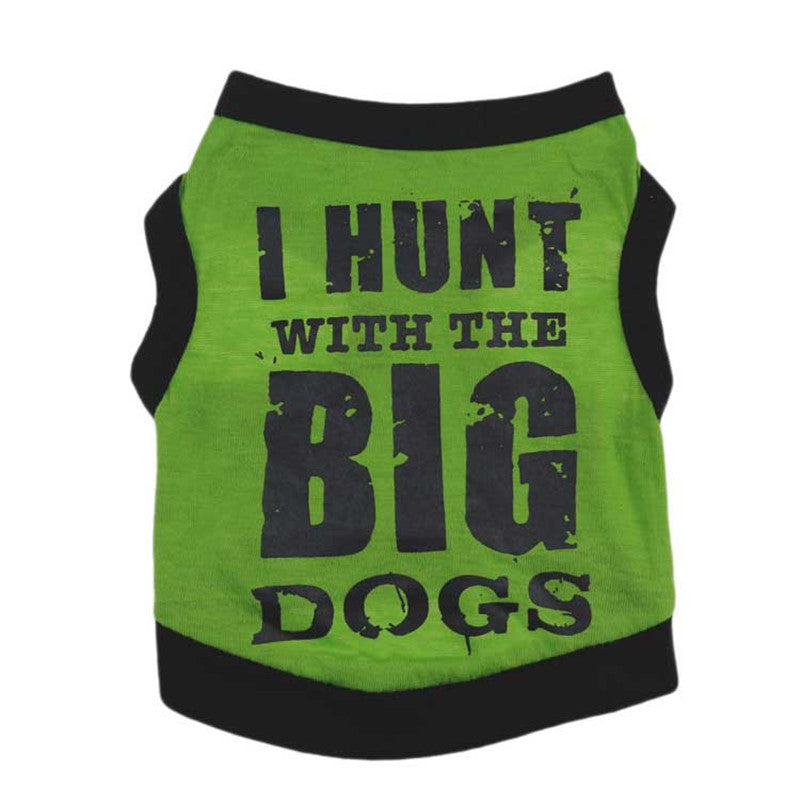 Pet Supplies Dog Clothes Cotton Black Printed BIG Pet Vest