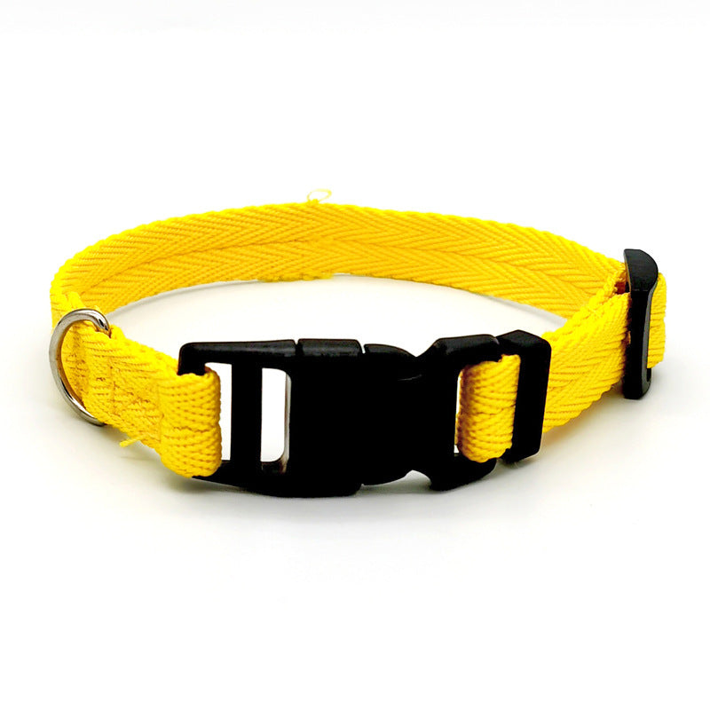 New Solid Color Dog Collar Anti-strain Medium