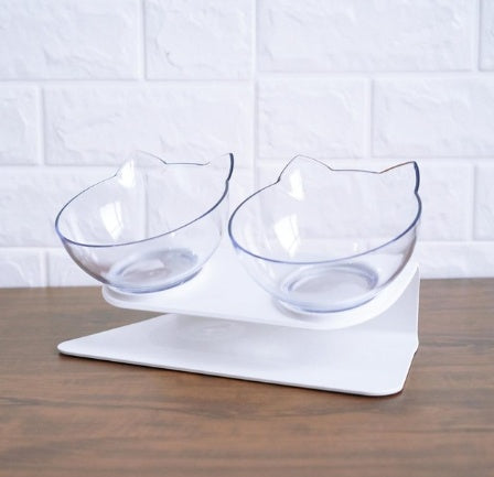 Transparent Inclined Cat Bowl